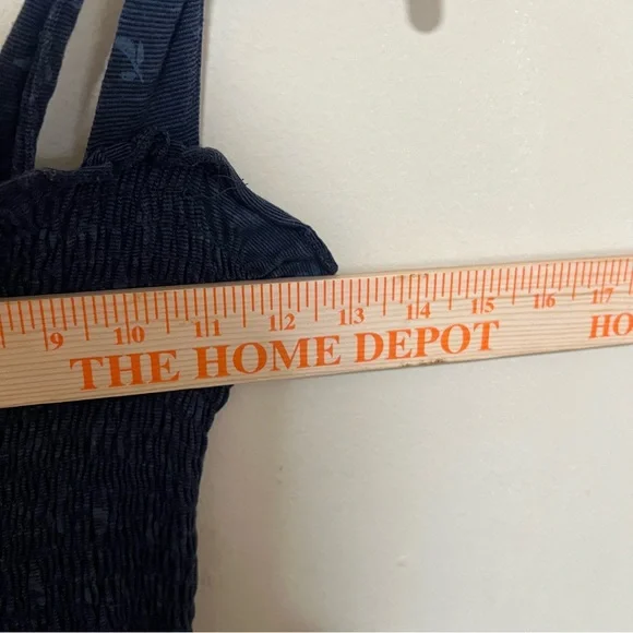 Toad & Co. XS Gemina Tie Sleeve Smocked Sleeveless Navy  Mini Dress Organic - Picture 10 of 11